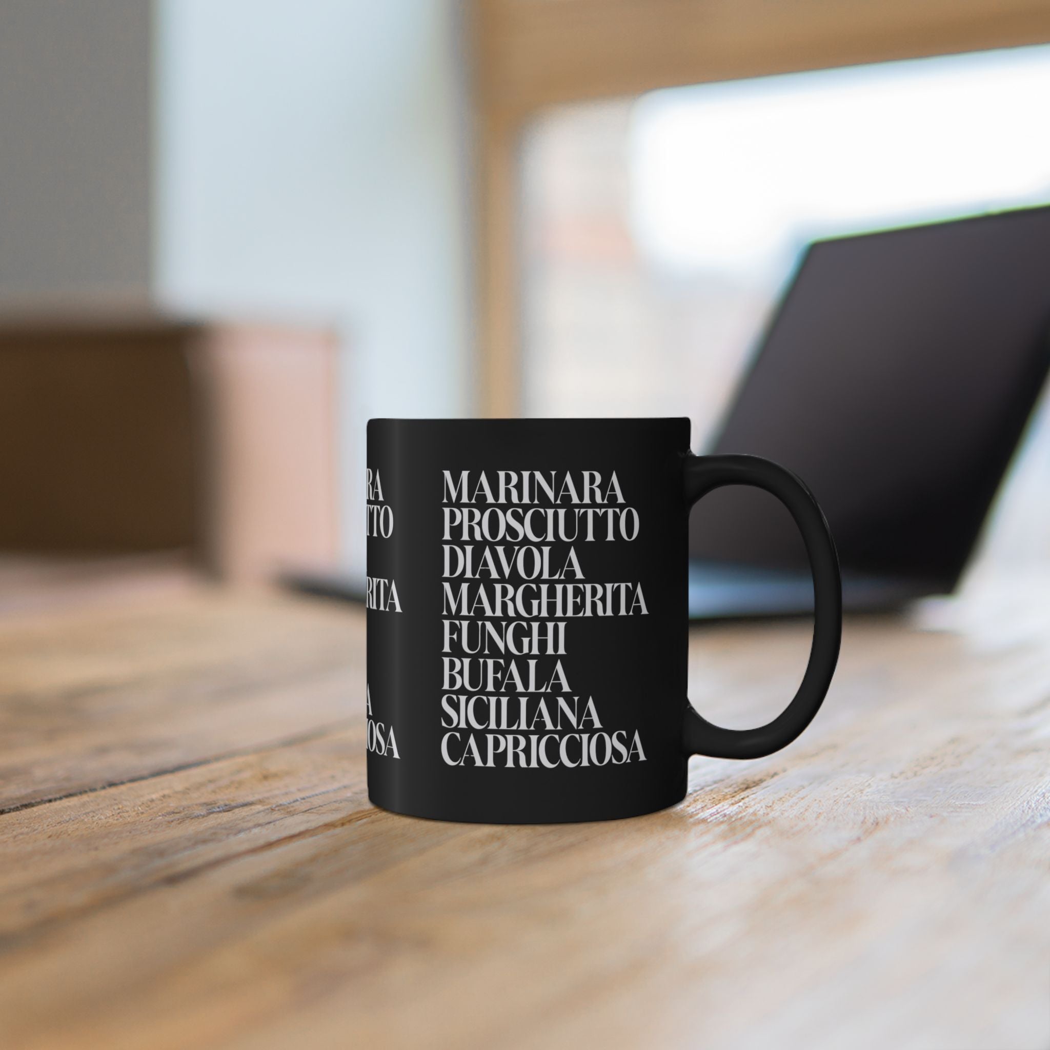 Italian Pizza Menu Ingredient 11oz Coffee Mug | Minimalist Pizza Lover Coffee Cup