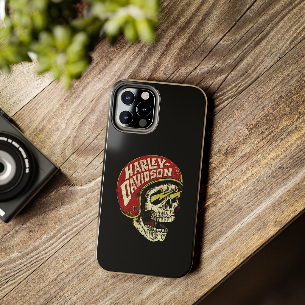 Skull Helmet Tough Phone Case | Vintage Motorcycle Biker Phone Case