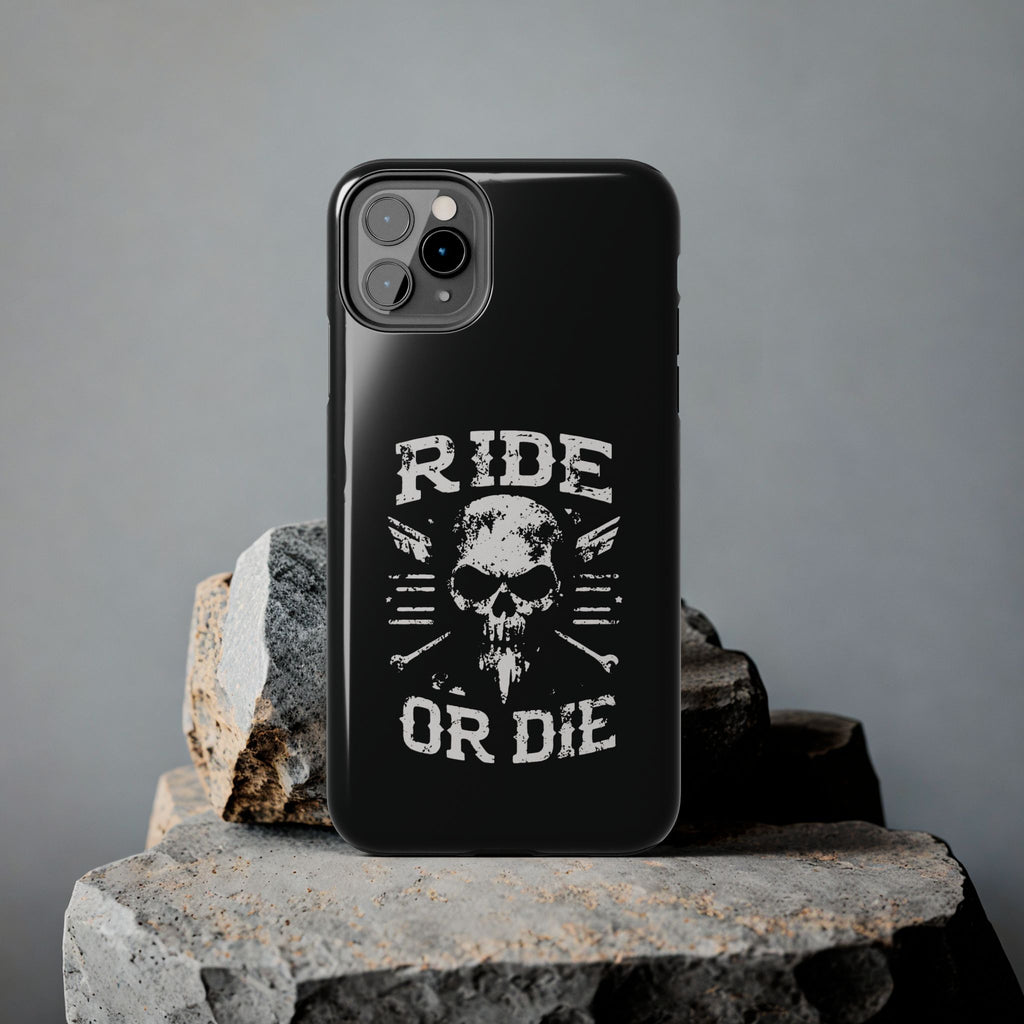 Ride or Die Skull Tough Phone Case | Biker Skull Graphic Phone Case