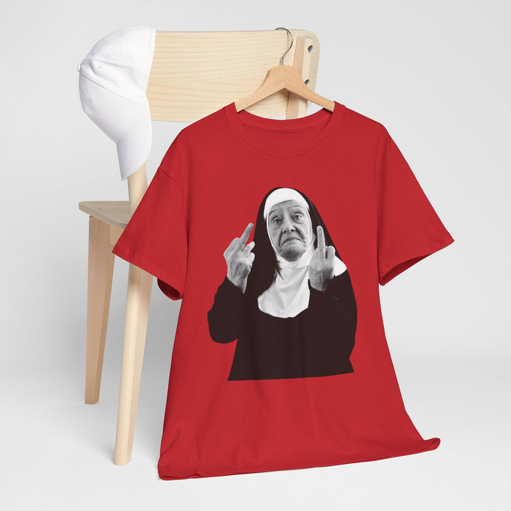 Unisex Funny Nun Graphic T-Shirt With Edgy Black and White Design  (5 Colors)