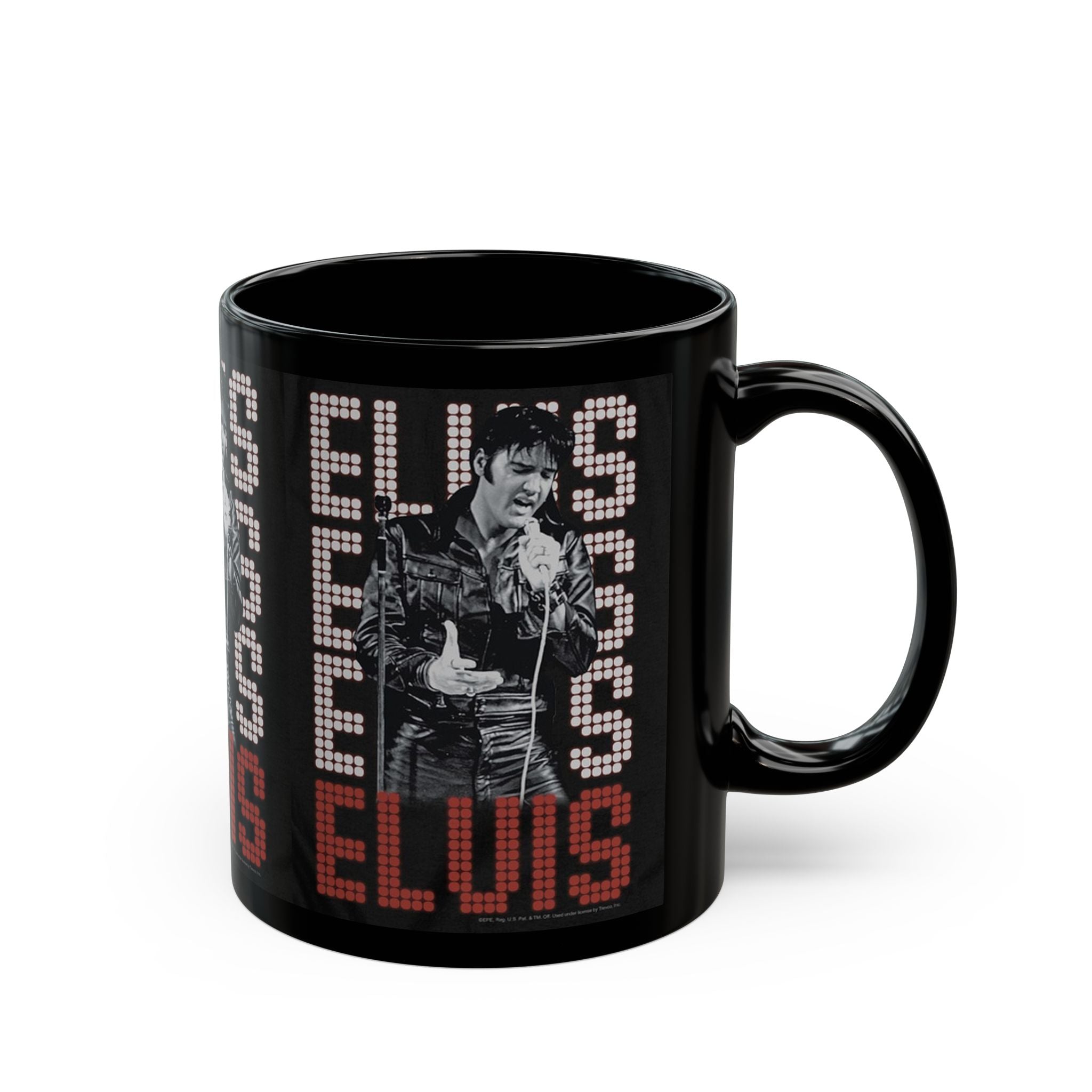 Elvis Presley King of Rock and Roll 11oz Mug | Black Ceramic Coffee Mug