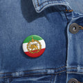 The Iranian LION and SUN Flag | Historic Iran Freedom Flag Badge (3 Sizes)