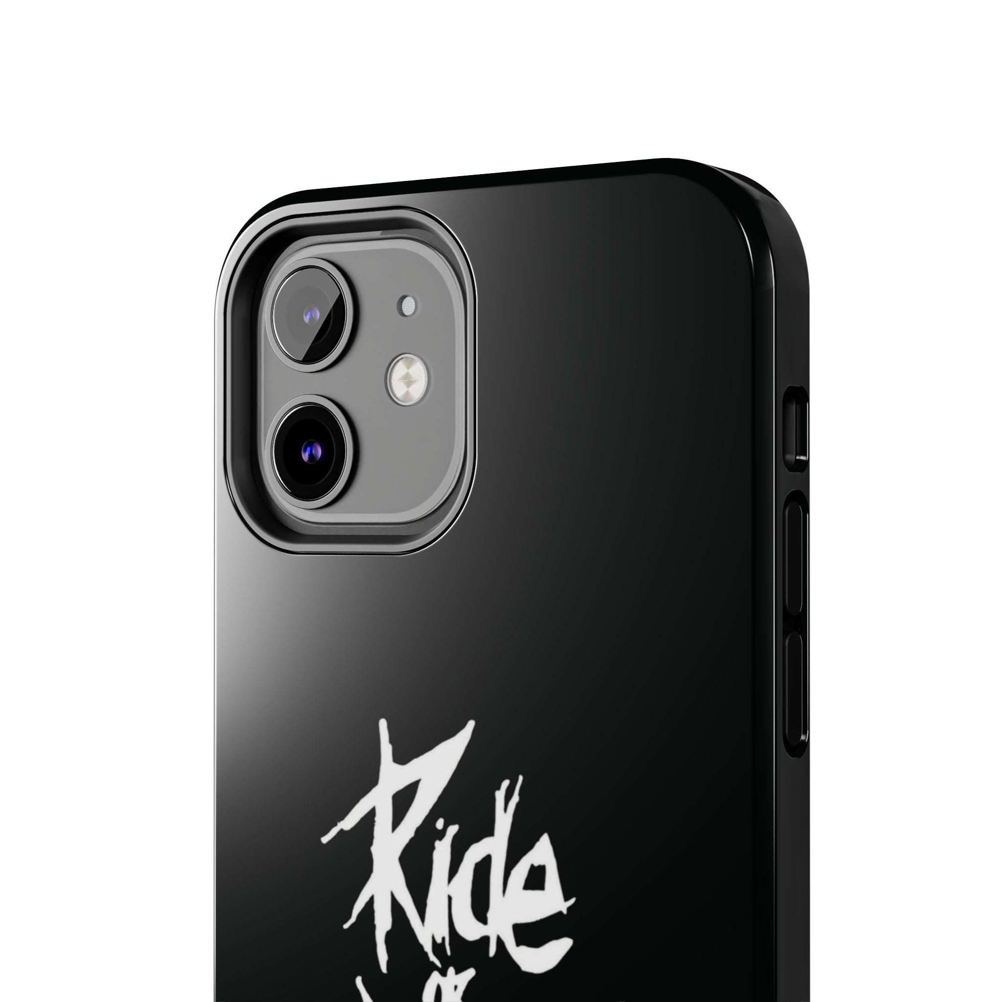 Ride or Die Skull Tough Phone Case | Edgy Script Biker Style Phone Case