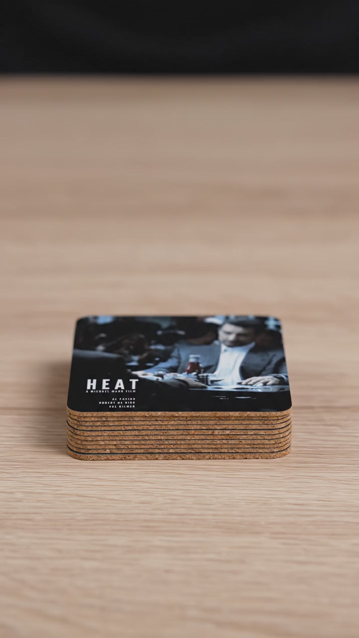 Heat Movie Collectable Coaster Set With Robert DeNiro on the covert (4 Pieces)